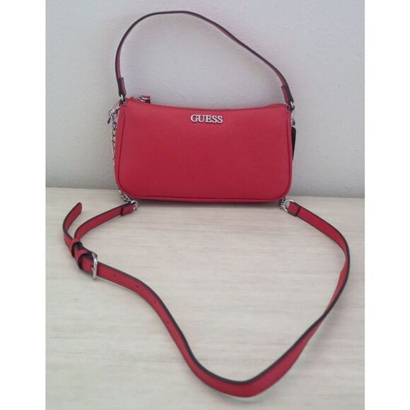 Guess DD801670 Women's Red Karlan Mini Crossbody Handbag Purse - Picture 1 of 12